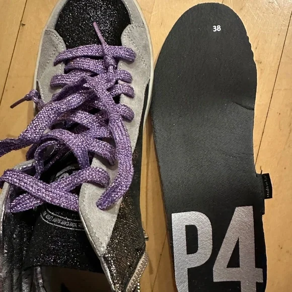 Like new P448 Hi Top glitter platform sneaker, 38/8   CB2322 - Picture 10 of 10